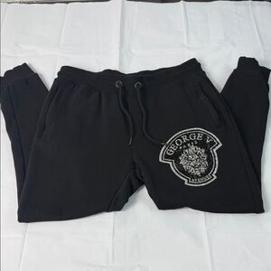 George V Men's Black Joggers